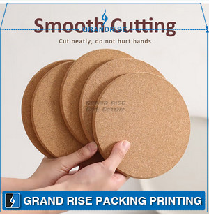 Coffee Sublimation Round Shape Wood Cork coaster