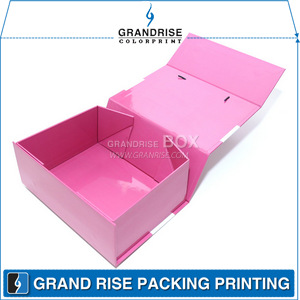 定制手提粉色礼品折叠盒
